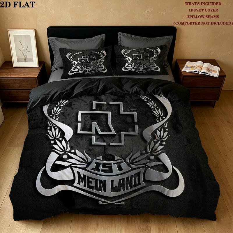 Rammstein Bedding Quilt Set Quilt Cover Pillowcase Home Decoration Birthday Gift (1 * duvet cover + 2 * pillowcase, without core)