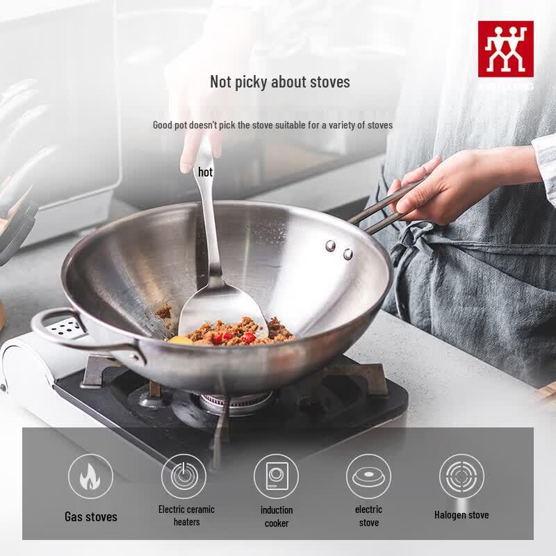 ZWILLING 304 Stainless Steel Home Wok