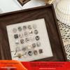 Retro Wood Grain Photo Frame & Nail Display Board for Content Creators