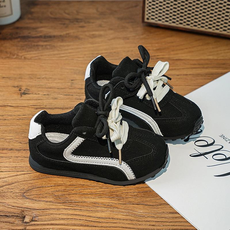 

Girls shoes 2025 autumn new children s sports shoes soft sole light medium and older children Velcro boys shoes board shoes 30 чёрный