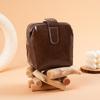 1Pcs Solid Color Large Capacity Makeup Case Button Coin Purse Handbag Fashion Vintage PU Leather Cosmetic Bag