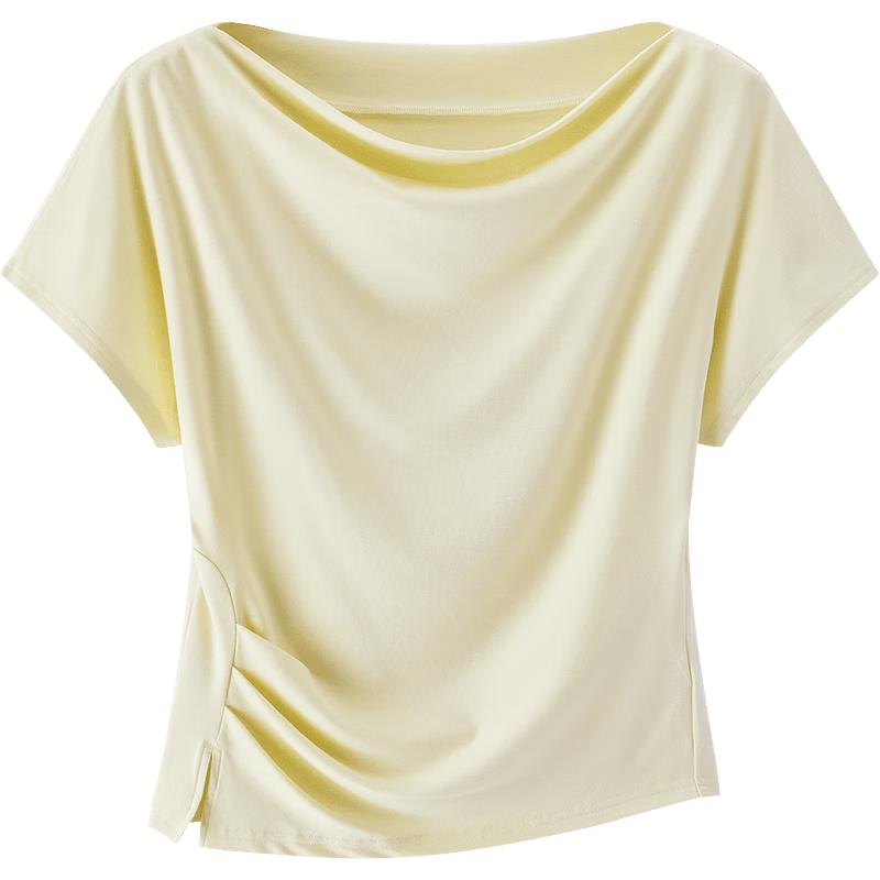 Dámské letní úzké tričko Semir s plisovaným výstřihem