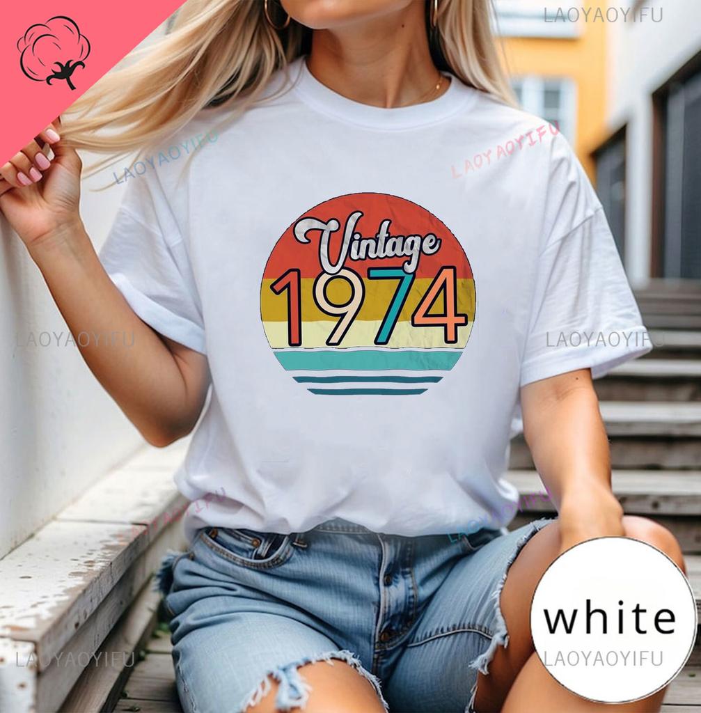 Mens Luxury Tshirt Vintage Year 1974 - Limited Edition 49rd Birthday Mens Funny T-Shirt 50 Year Old T Shirt Summer Tops Tees