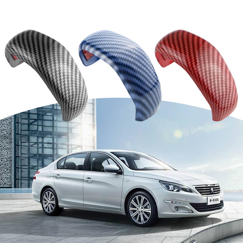 ABS Carbon Fiber Car Gear Head Shift Knob Cover Trim Stickers for Peugeot 308 308s 408 Interior Accessories