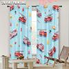 2pcs   Spring Summer Curtains Firetrucks Emergency Service Thematic Sheer Curtains Versatile Polyester Outdoor Decorations Ldeal