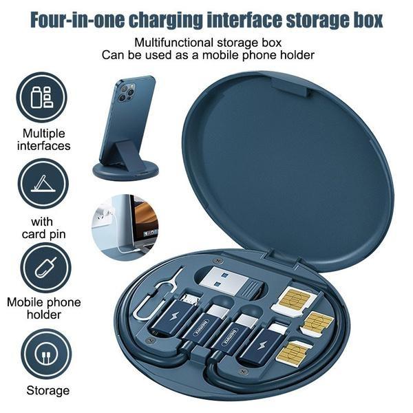 1PACK Multifunctional 60W USB Data Cable Fast Charge Line Storage Box Mini Digital Electronic Gadgets Organizer Card Removal Pin Set