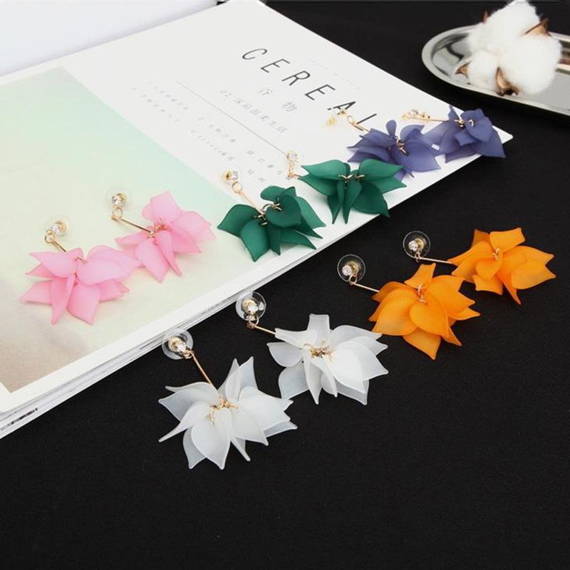 Bohemian Fashion Creative Multilayer Petal Flower Earrings Women Statement Personality Tassel Earrings Jewelry for Women 2022