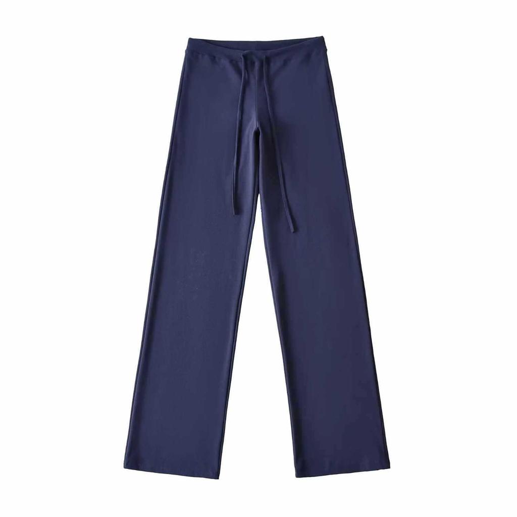 Women's High-Waisted Drapey Drawstring Pants – Casual, Loose-Fit, Mid-Low Waist Sweatpants for Home, Yoga, & Autumn Comfort.