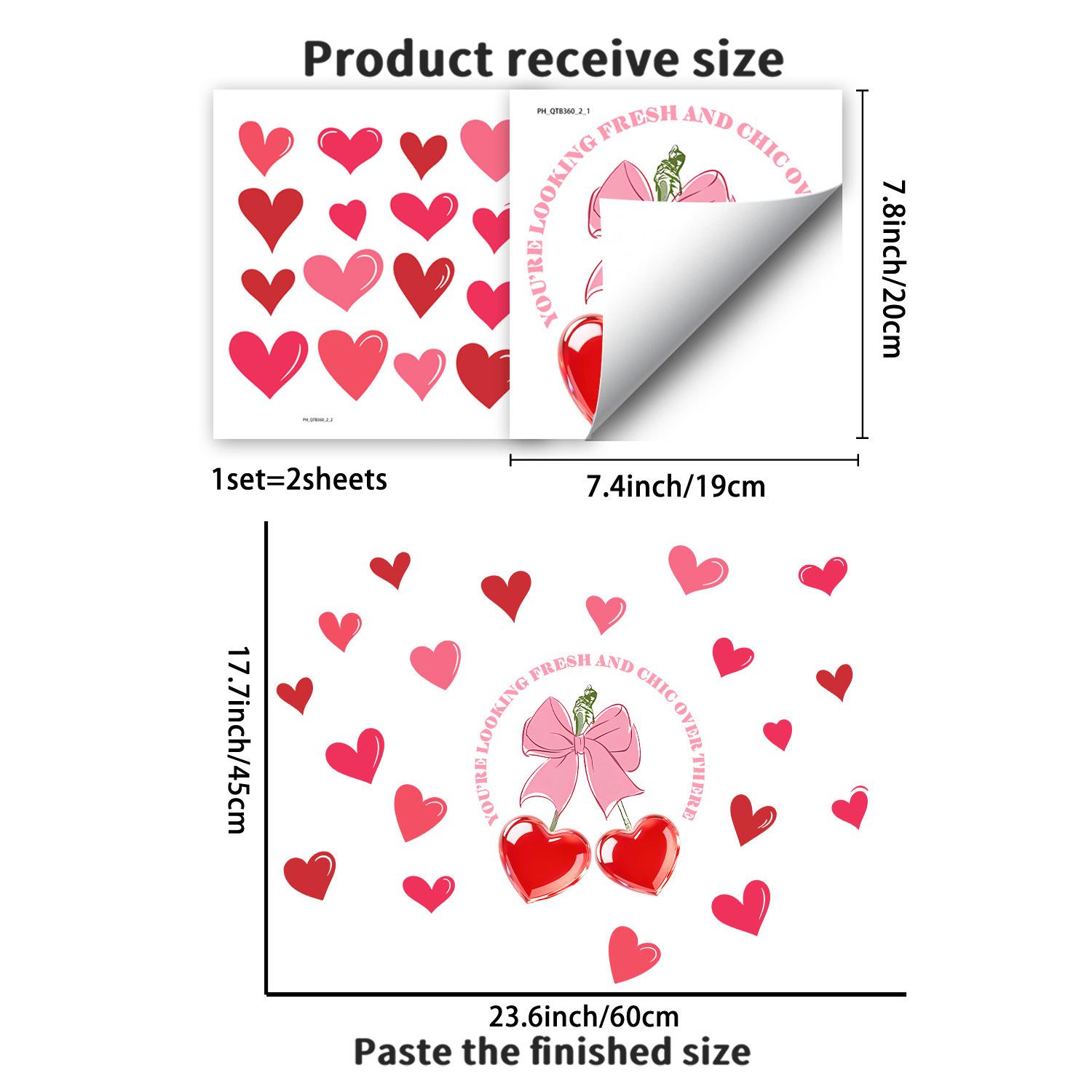 Милое сердце бант розовый романтический декоративный стикер для гостиной и кабинета