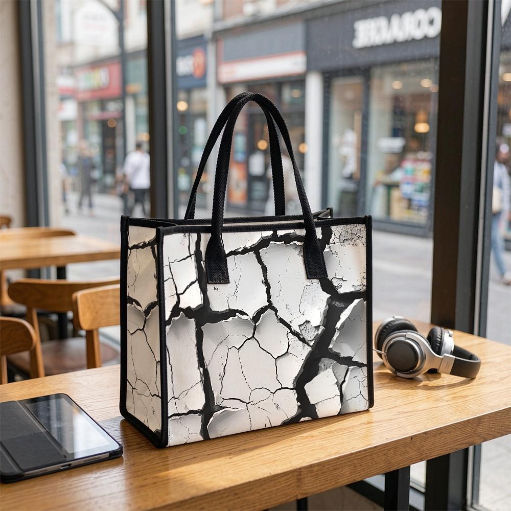 Cracked Pattern Tote Bag Casual Daily Large Capacity Handbag Fashion Shoulder Bag