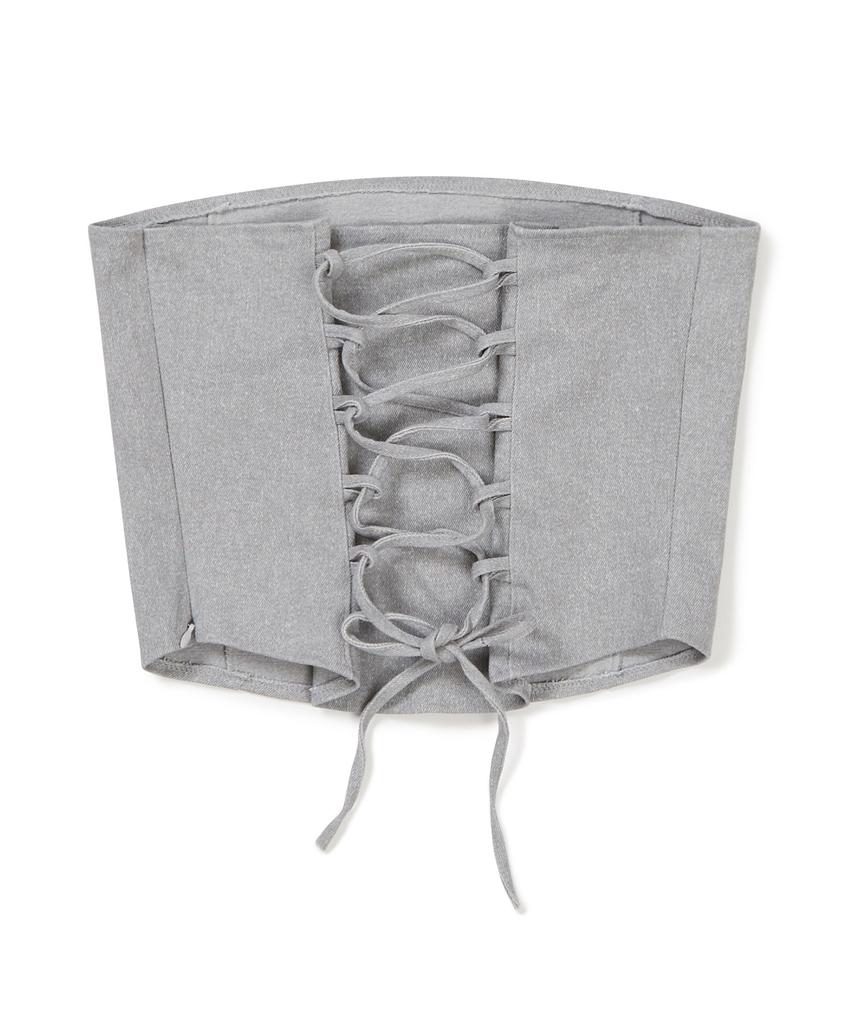 ZEROPLANET Ella Denim Lace-Up Bustier [Grey]