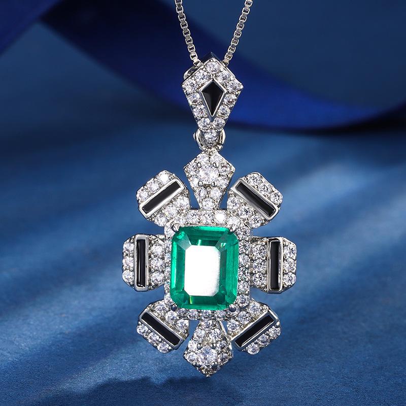 Jewelry Copper Bottom Gold-Plated Imitation Grandmother Green Light Luxury Retro Suit Heroine Stone 8 * 10