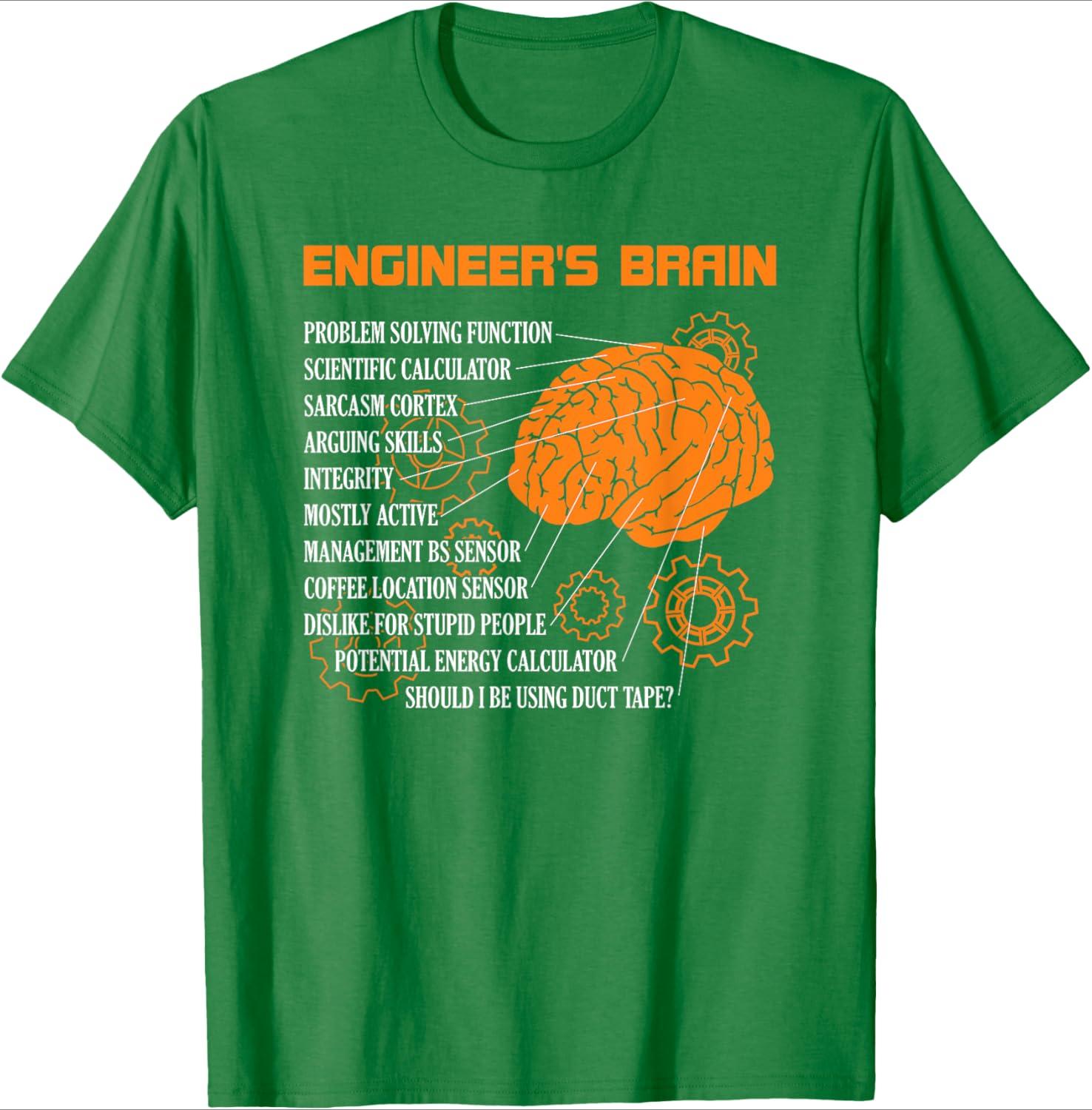

Engineers Brain Funny Engineering Games Process Engineer design100 cotton Oneck short sleeve printed mens Tshirt S