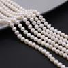 1String, 5-6mm White Natural Freshwater Near Round Pearls 36cm Loose Beads for Handmade Jewelry Craft Supplies, DIY Holiday Gifts
