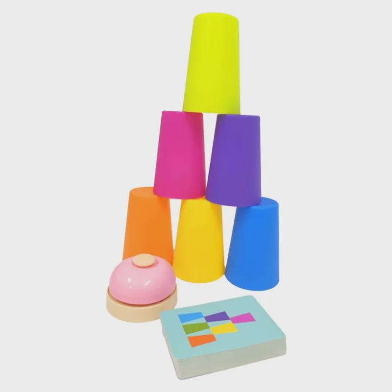 Color Sorting Stacking Cups - Montessori Educational Toy for Ages 2-4