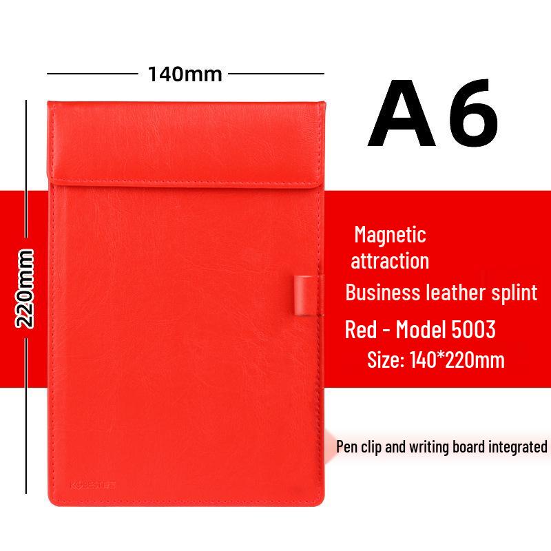 Kangbai A4 Magnetic PU Leather Writing Board - Black A6 Menu Clip Board for Business/Hotels