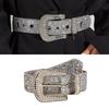 Exaggerated Rhinestone Waist Belts for Adult Pin Buckle Belt for Jeans Waistband