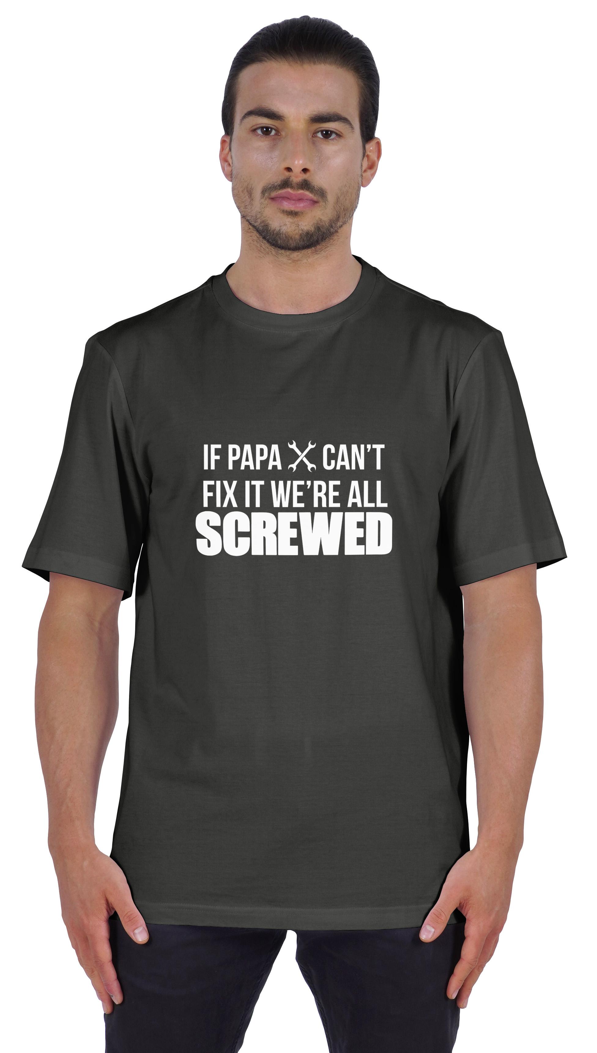 

Inkmeso Чоловіча футболка з кумедними цитатами «Якби тато не міг це виправити, все було б облажано» з графічним написом «Дідусь» 3XL сірий колір