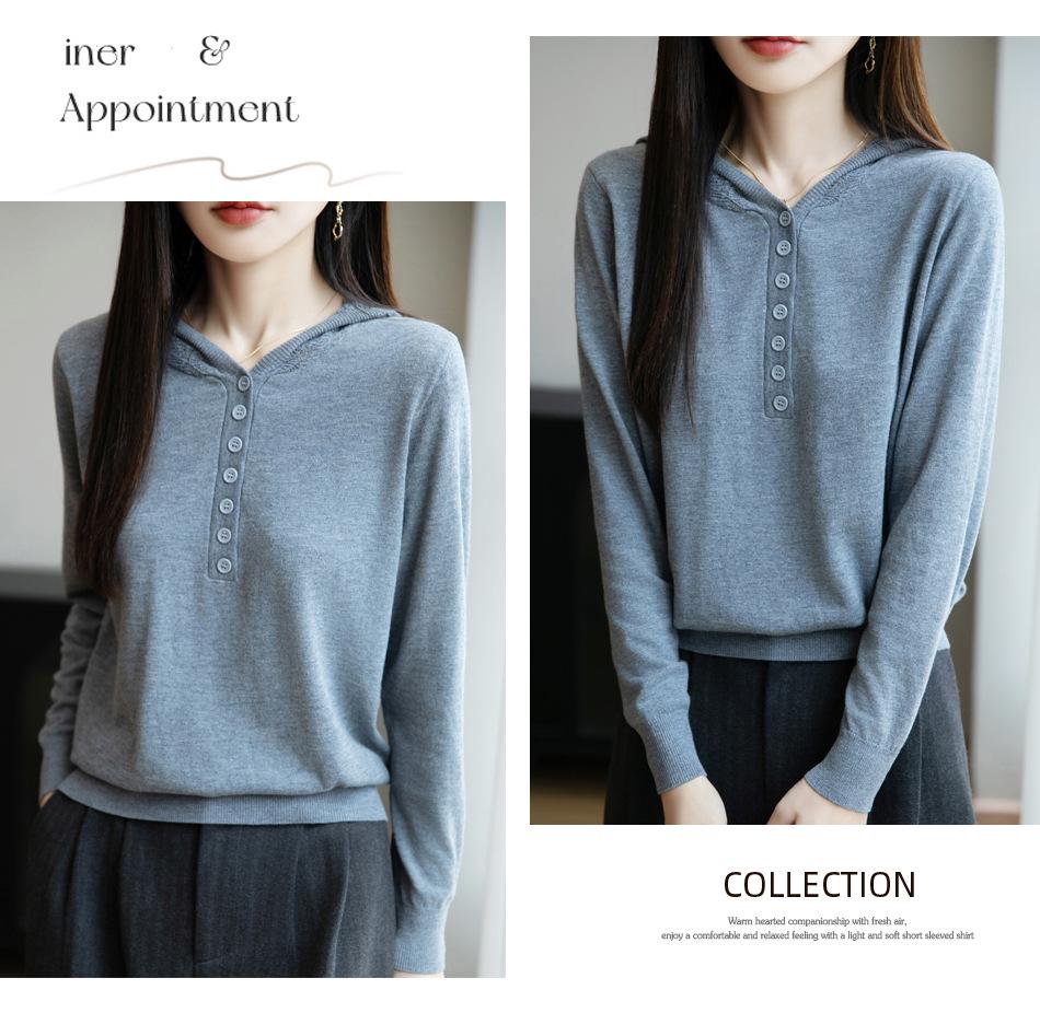 Damen Strickpullover mit Kapuze in lockerer Passform - Lässiger Herbst-/Winterstil