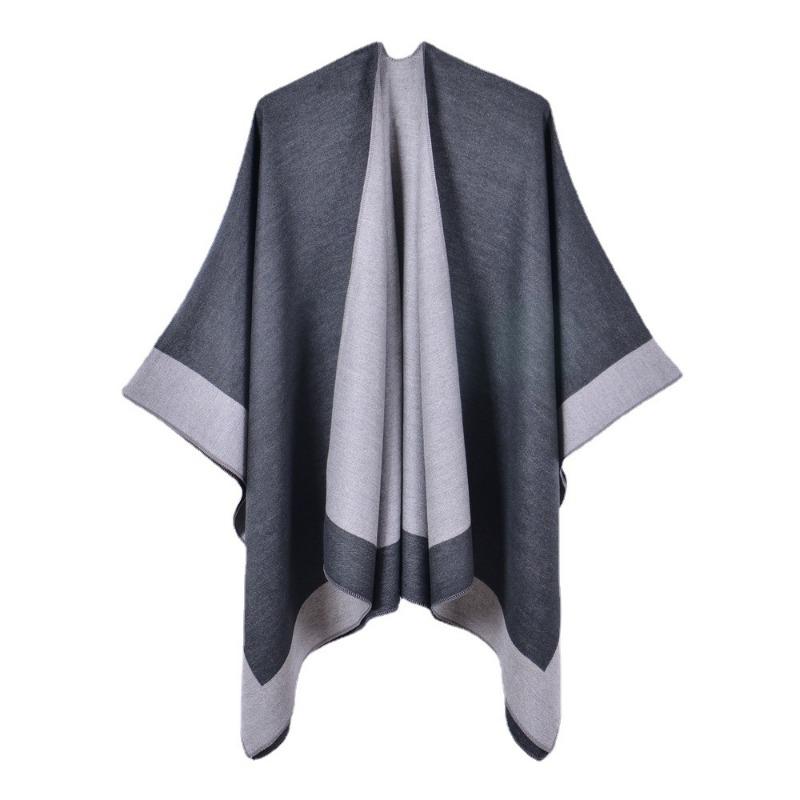 New Women's Spring Scarf Shawl Fashion Versatile Solid Color Four Seasons Imitation Cashmere Split Cape