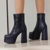 Women's High-heeled Short Boots Autumn and Winter New European and American Style Waterproof Table Thick-heeled Large-size Short Boots