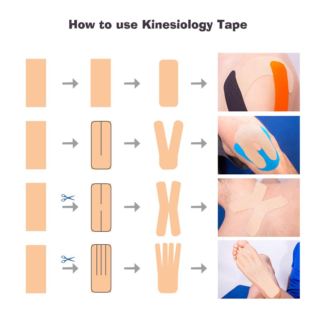Cotton Elastic Muscle Patch for Muscle Recovery Customized Shape Colorful Athletic Waterproof Kinesiology Tape for Pain Relief