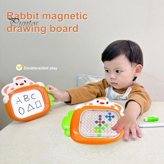 

Детская магнитная доска для рисования с ручкой, двухсторонние точки, художественные бусины, блокнот для рисования, письма, каракулей, для малышей, обучающий планшет для рисования, игрушка, подарки для мальчиков и девочек оранжевый