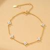 925 Silver Plated Cubic Zirconia Four Leaf Clover Bracelet for Women Adjustable Chain Jewelry Gold Plated Fashion Accessory
