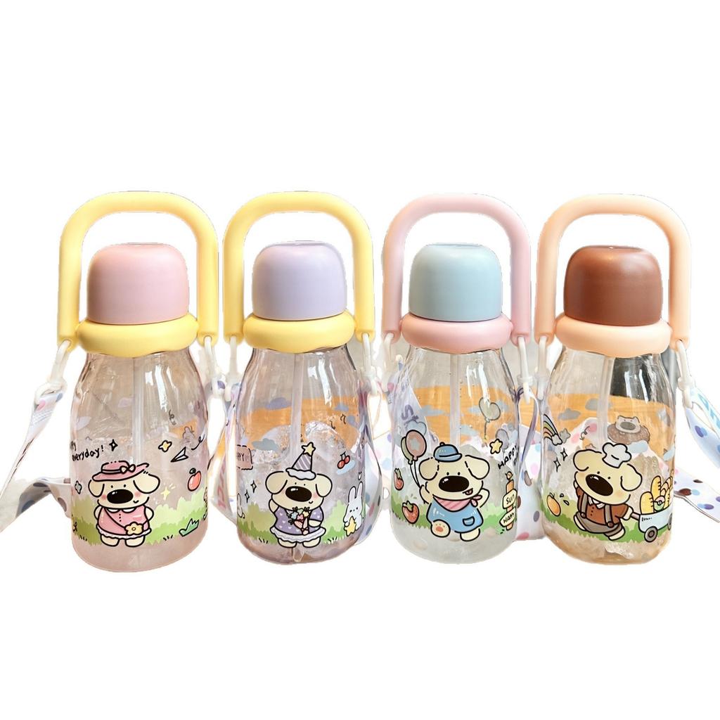 Water bottle summer cartoon children cute cute fun plastic cup high value girls outdoor large capacity sports portable straw cup