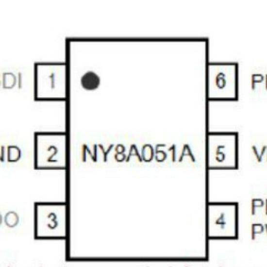 Jiuchi NY8A051F SOT23-6 Microcontroller, Chip Development Circuit, Tape & Reel