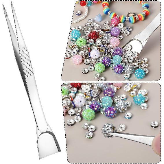 4Pcs Grabber Tool Holder Set, Jewelry Pick Up Tool 4 Claw Piercing Ball with Prongs Diamond Claw Precision Stainless Steel for Tiny Objects IC Chip
