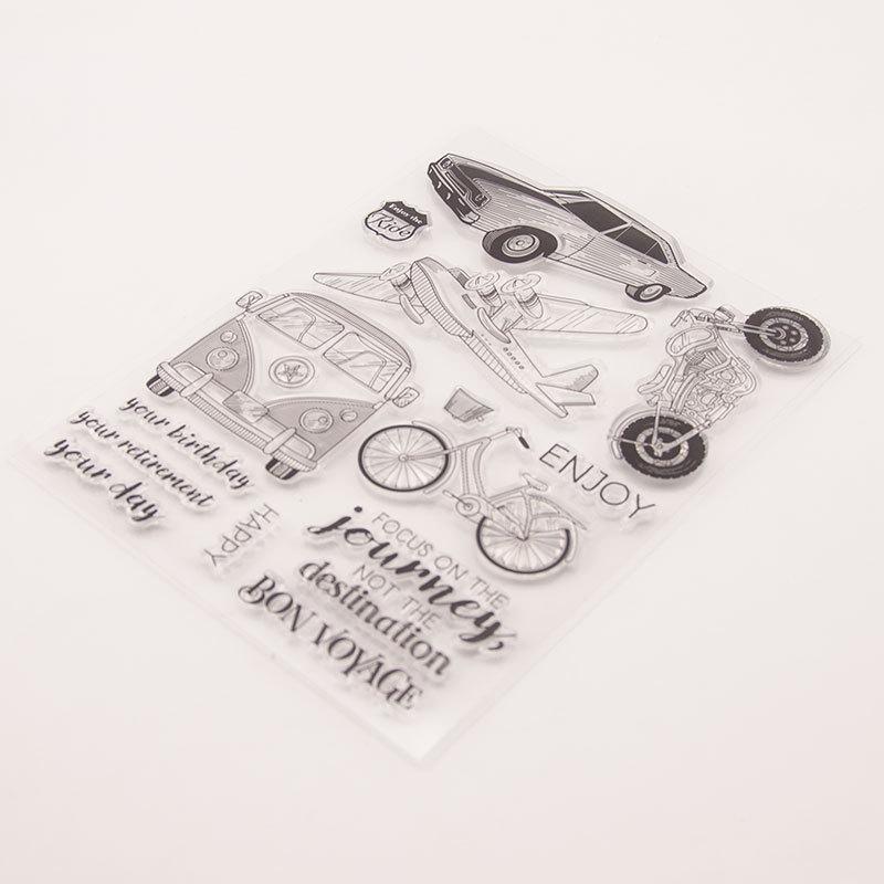Bus Car Plane Transparent Silicone Clear Stamps for Seal DIY Scrapbooking Photo Album Decor Art Motorcycle Bike Ship Traffic