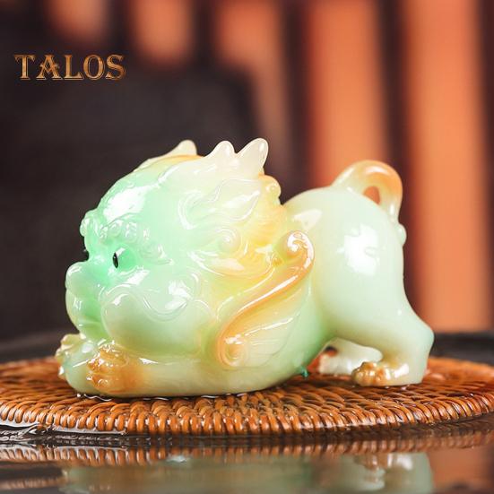 Color Changing Tea Pet Pixiu Resin Lucky Statue Kung Fu Tea Tray Decor Light Up Feng Shui Ornament Home Office Desk Gift