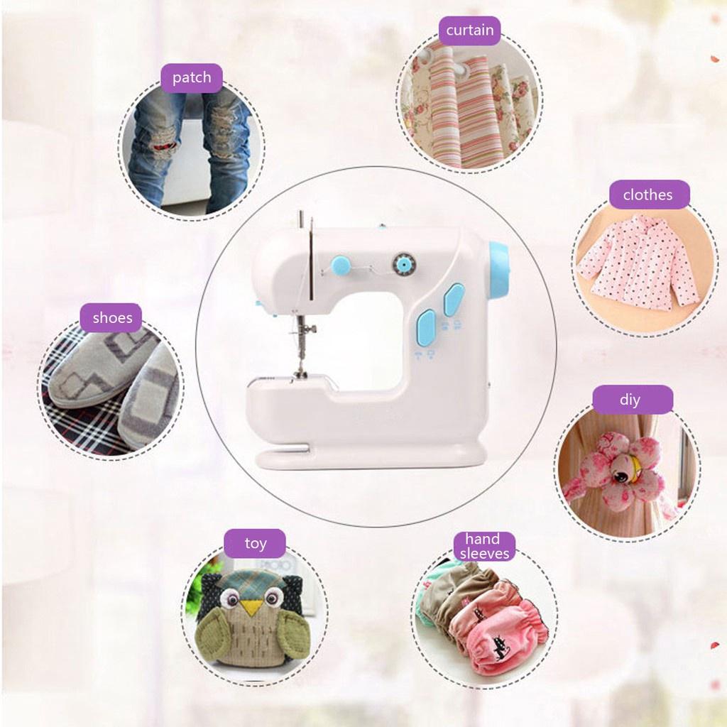 Mini AC100-240V LED Electric Sewing Machine Dual Speed Switch Automatic Thread Wind Sewing Tools