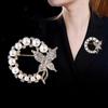 New Pearl Rhinestone Circle Butterfly Brooch Pin For Women Trendy Party Gifts