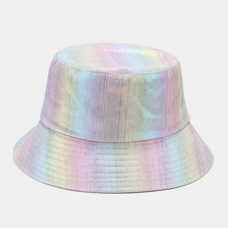 New European and American laser colorful bucket hat women's fashion versatile Internet celebrity basin hat men's casual sun hat