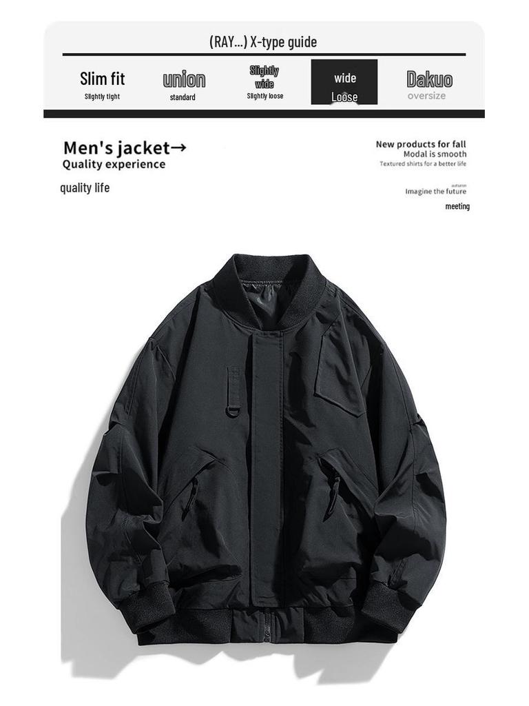 2024 Spring & Autumn Plus Size Men's Trendy Workwear Jacket (M-8XL)