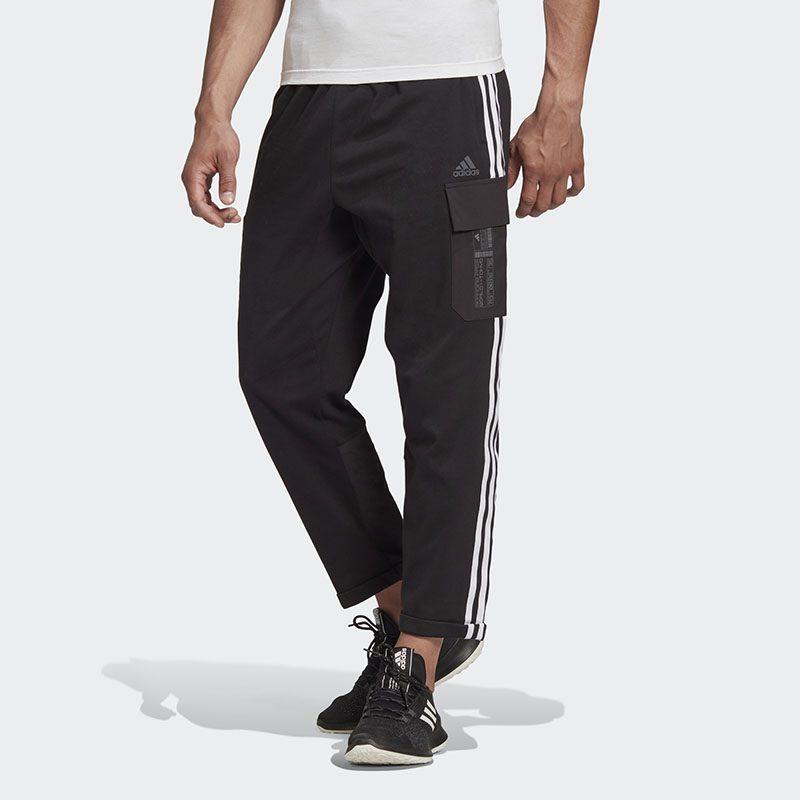 Adidas Casual Pants Men's Black Moderate Straight Fit Pants GL9635