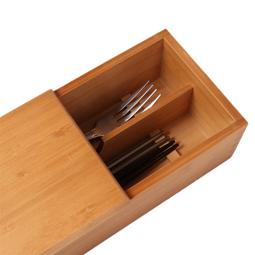 Large Capacity Bamboo Chopsticks Box Safety Tableware Spoon Storage Container  for Home