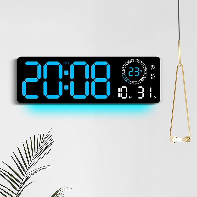 Modern LED Luminous Wall Clock with Dual Alarms