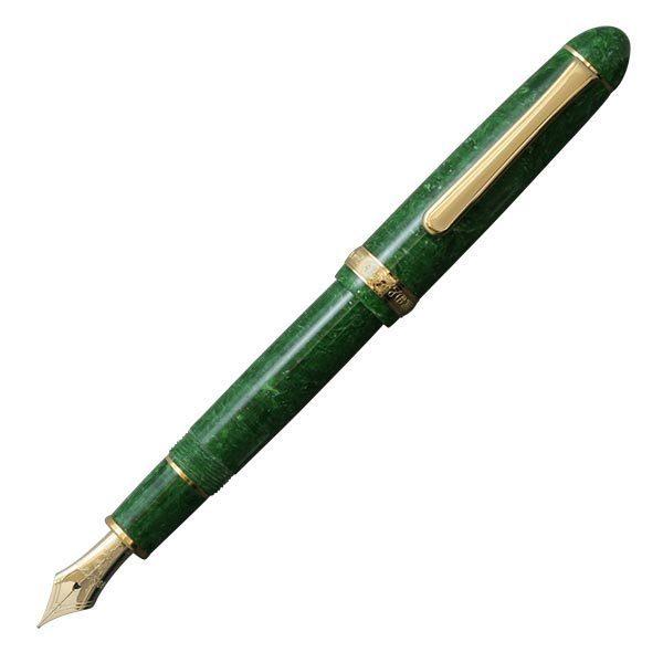 Platinum #3776 CELLULOID Fountain Pen EMERALD Fine Nib PTB-35000S#45-2