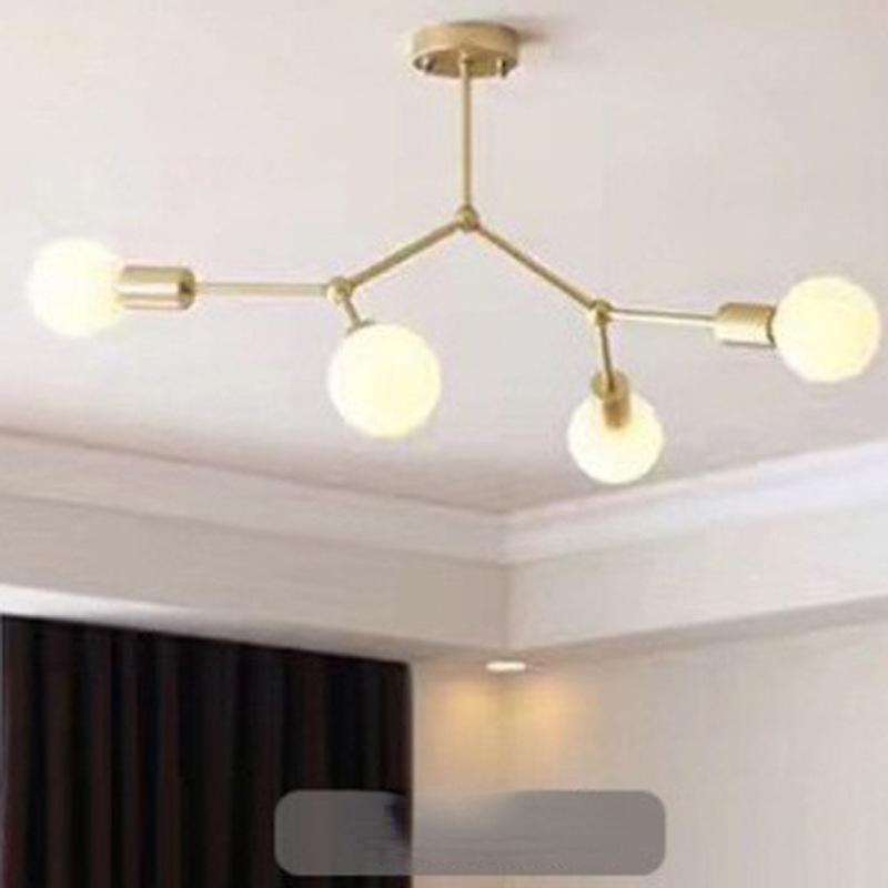 Nordic Design 3/4/6 Bulbs DIY Metal Chandelier Gold Pendant Lighting for Kitchen Island Dinning Room Lights for Ceiling Modern Pendant Light Ceiling