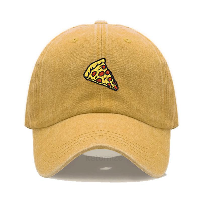 Pizza Embroidered Baseball Cap for Women Men Fashion Adjustable Soft Cotton Dad Hat Unisex Classic Golf Caps