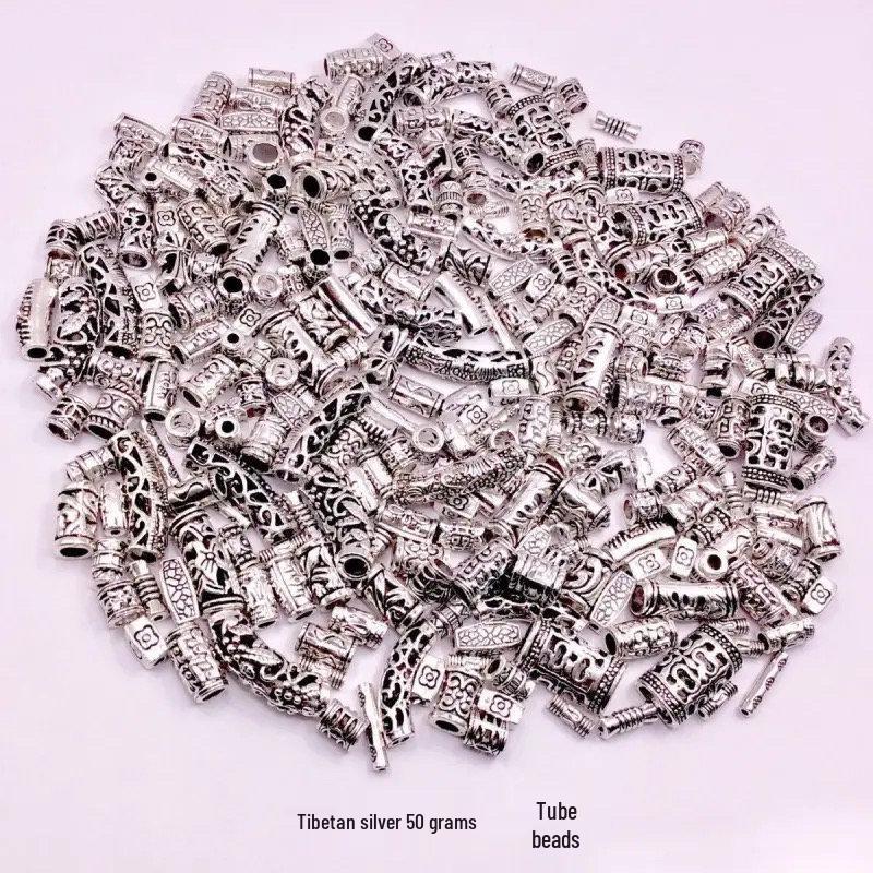 Tibetanisches Silber Florale Anhänger, Abstandshalter & Quasten für DIY Armbänder