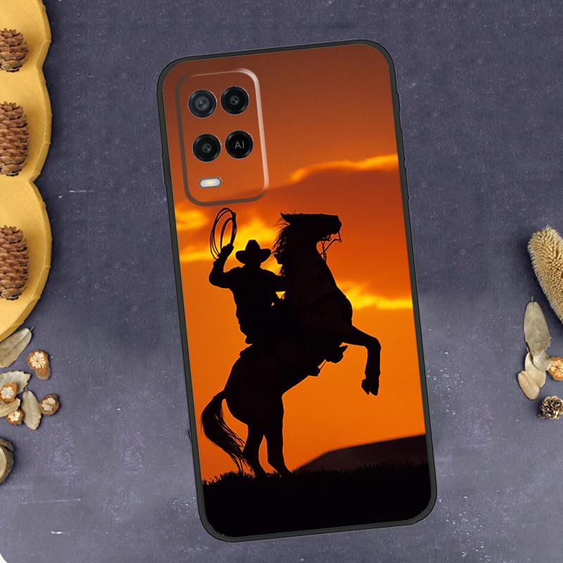 Rodeo Cowboy Lasso Horses Phone Case For Oppo A40 A60 A80 A78 A98 A18 A38 A58 A74 A94 A54 A16 A76 A96 A15 A17 A77 A57S