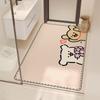 High-Aesthetic Cream Style Puppy Bathroom Mat - Absorbent, Quick-Drying, Wear-Resistant Carpet for Home Use