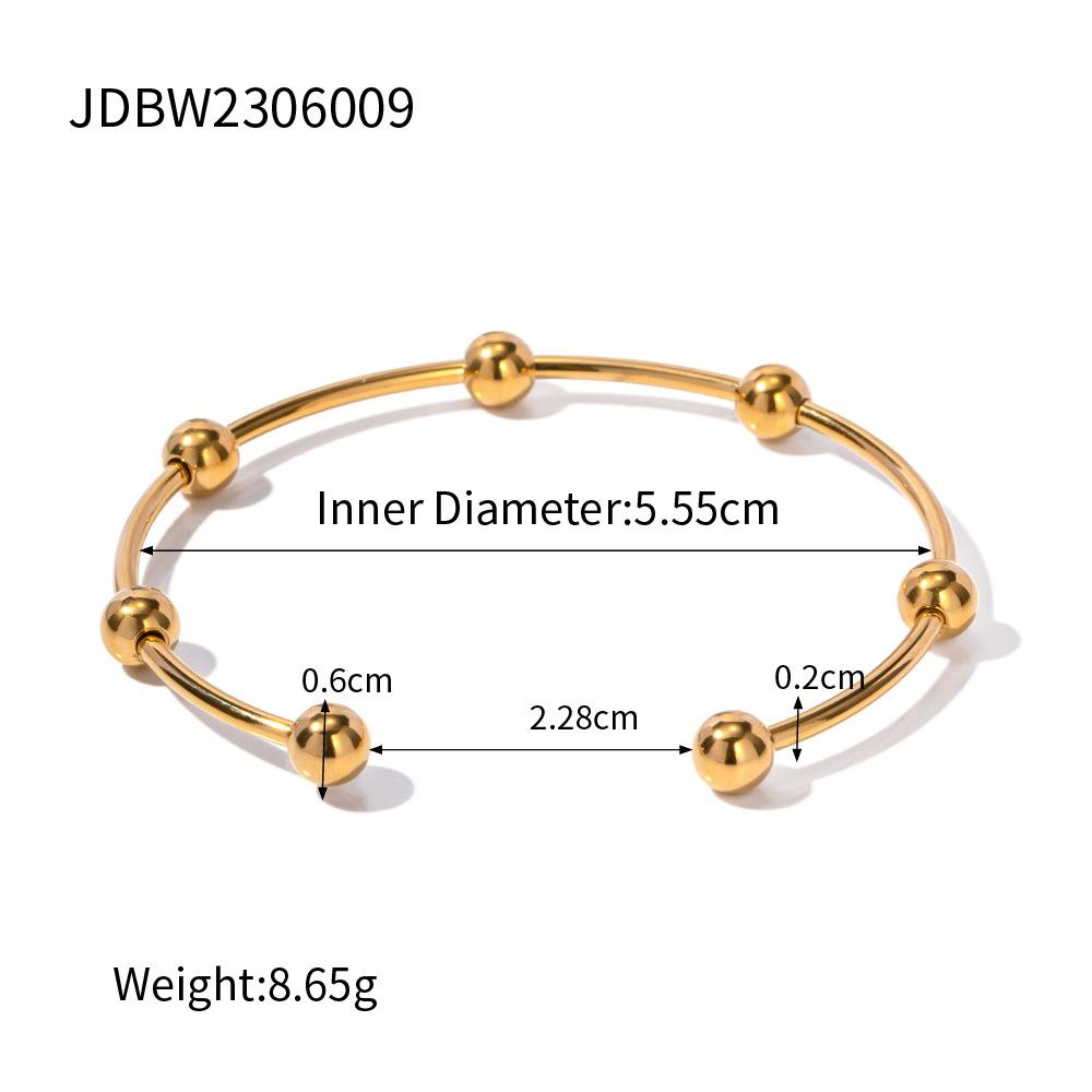 Fade Resistant Titanium Steel Bead Bracelet Minimalist Luxury Steel Ball Bangle Fashion Jewelry