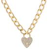 iF ME Luxury Heart Pendant Necklace for Women Crystal Gold Chain Necklaces Accessories Jewelry