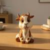 Natural Basswood Animal Ornament Wooden Sheep Figurine, Cute Sculpture, Miniature Desk Decor Rustic Style Tabletop Decoration for Home Office