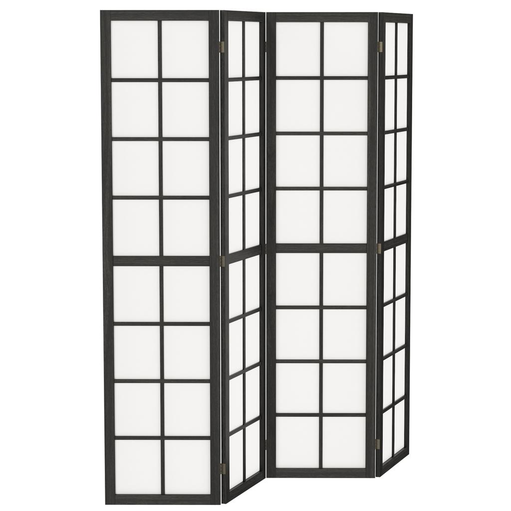 Room Divider, Folding 4-Panel, 160 X 170 Cm, Black